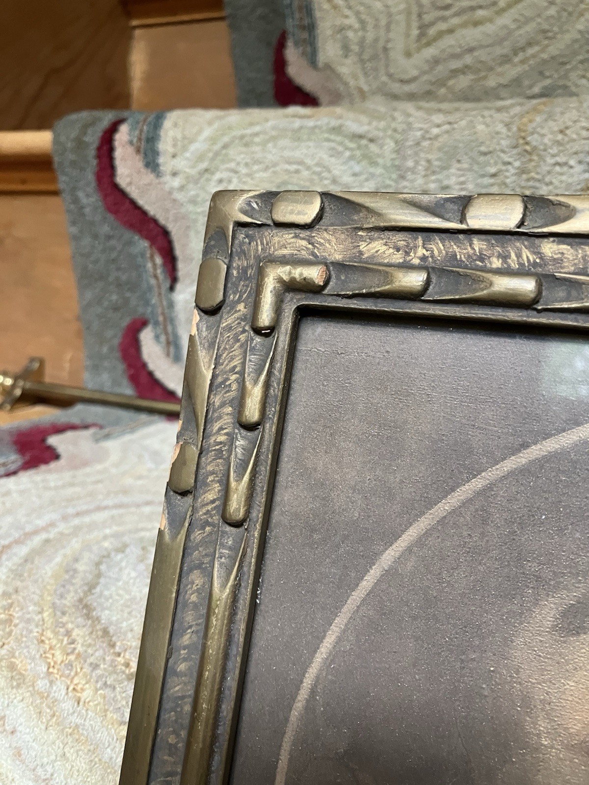 Art Deco Foster Bros Type Nouveau Antique Wood Frame Gold Brown Holds 11 1/4 X 9