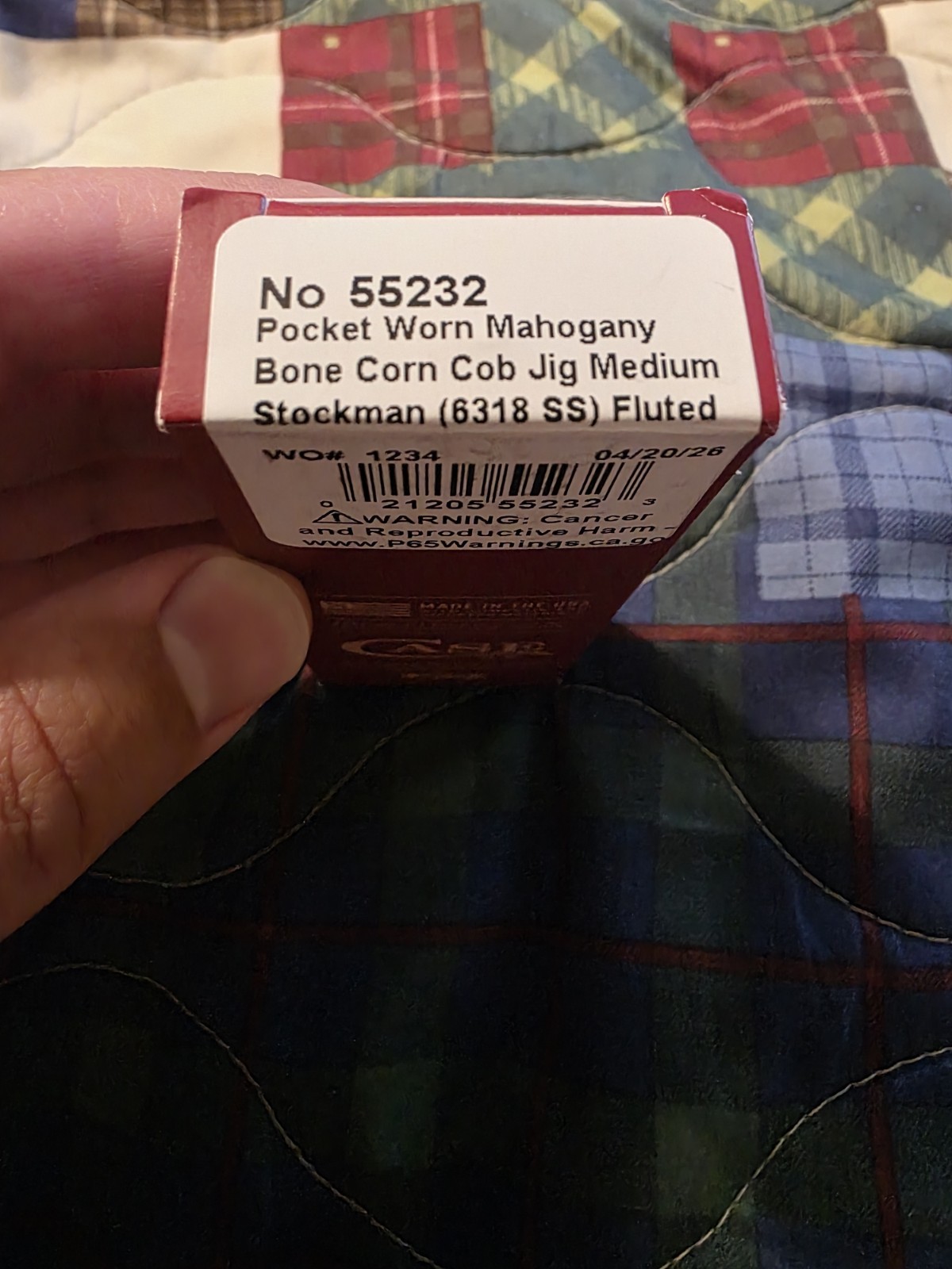 Case Pocket Worn 55232 Medium Stockman 3-Blade Stainless Steel Bone Handle