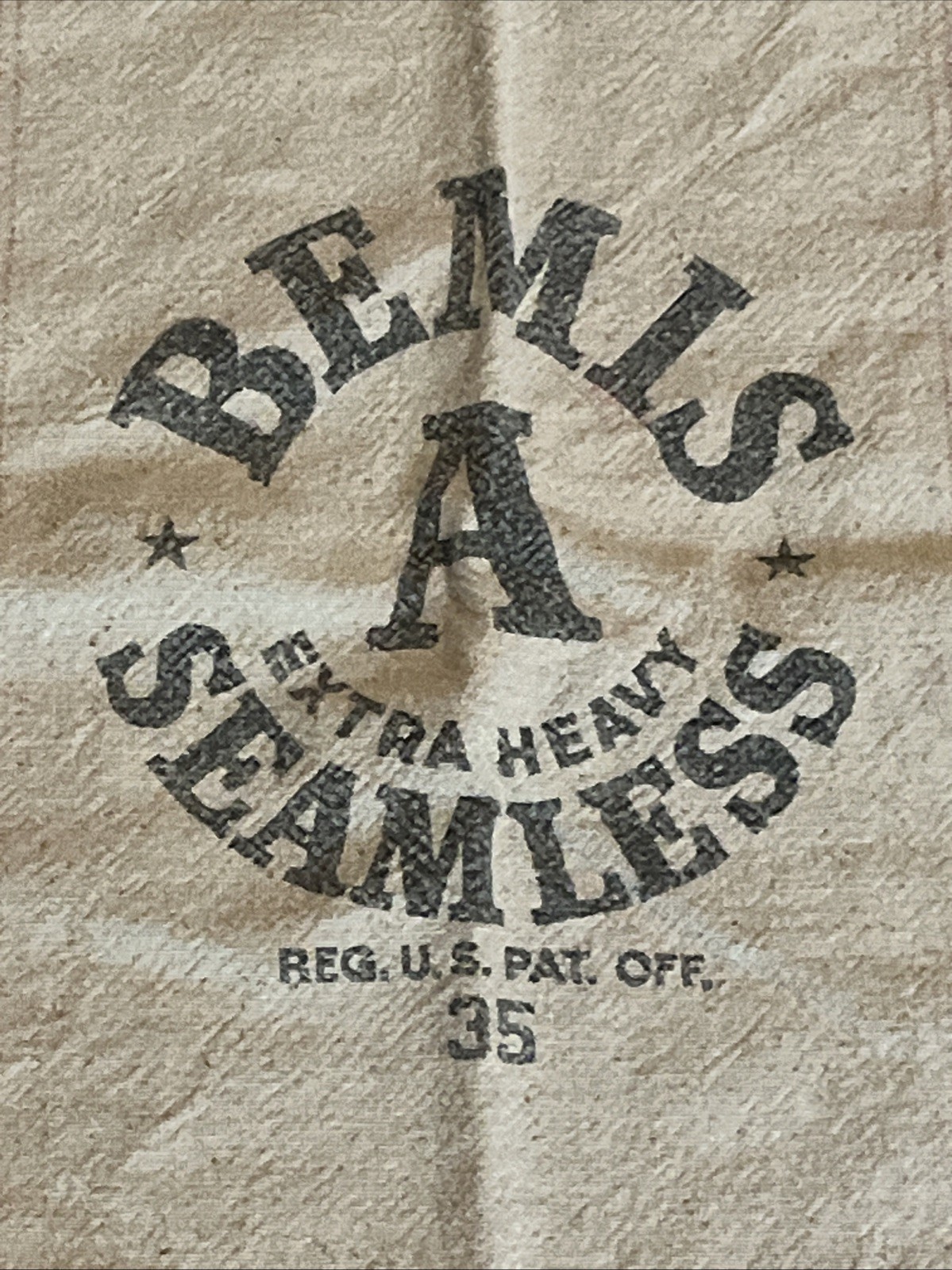 Bemis A Extra Heavy Seamless Vintage Cotton Seed/Feed/Flour Sack Bag 35