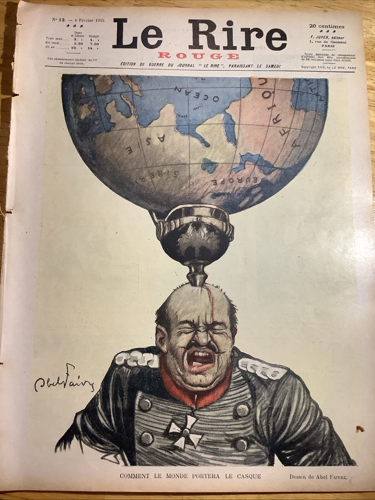 1915 LE RIRE WWI MAGAZINE WITH NOTED ARTISTS ~ DADA & IMPRESSIONISM ART PERIODS