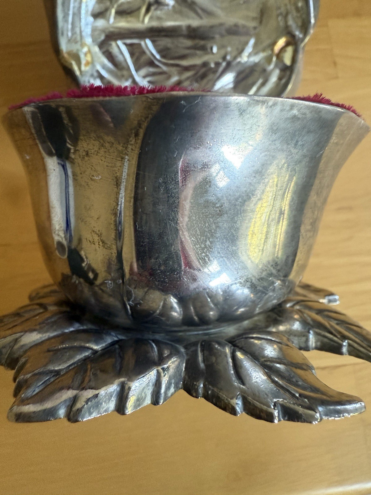 Godinger Silver Plated Rose Trinket Box Red Velvet Lining 4.25 Inch Diameter