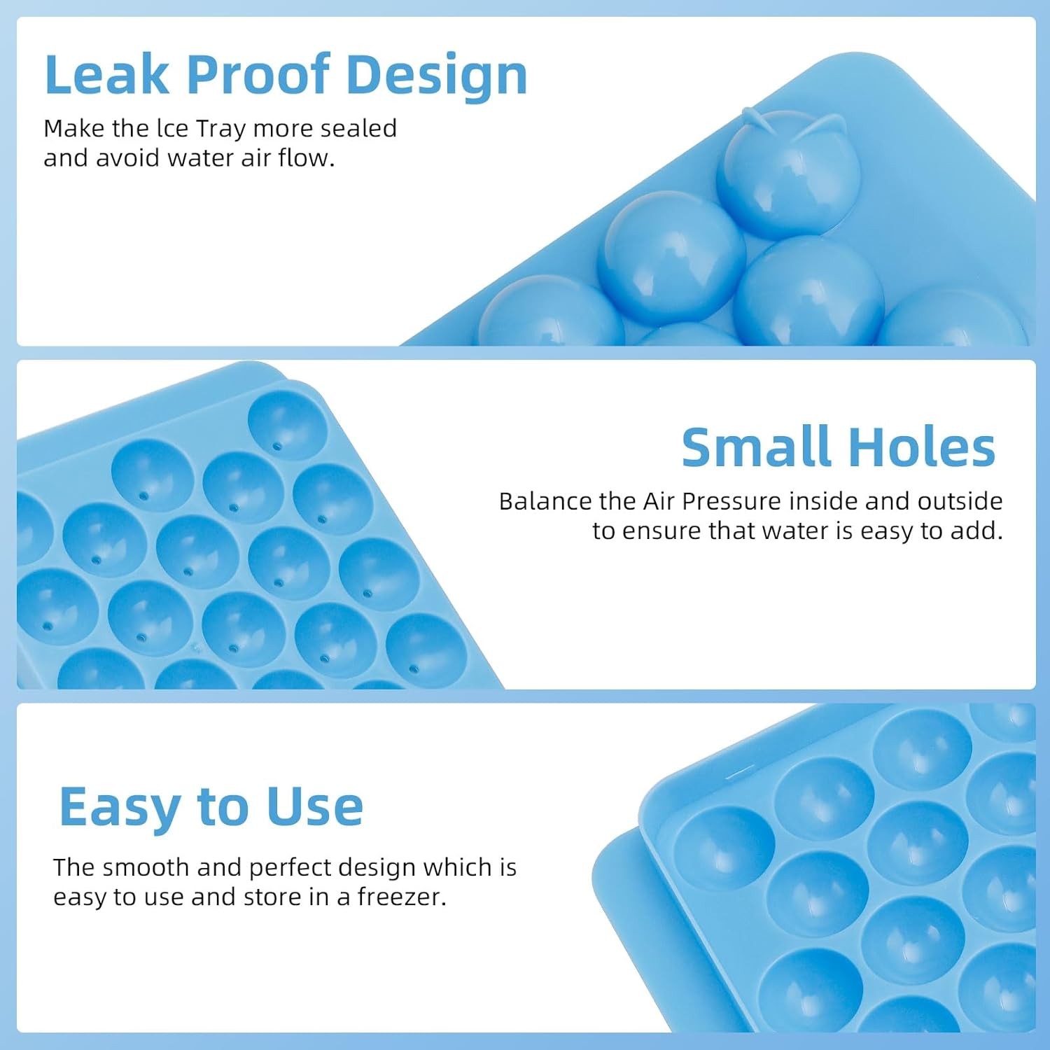 2 Pack Ice Cube Trays Set -with Lids, Storage Container & Ice Tongs,66-Count
