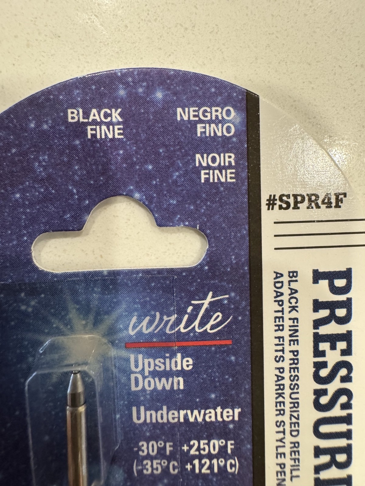 Fisher Space Pen Refill SPR4F Pressurized Cartridge Black Ink Fine Point Genuine