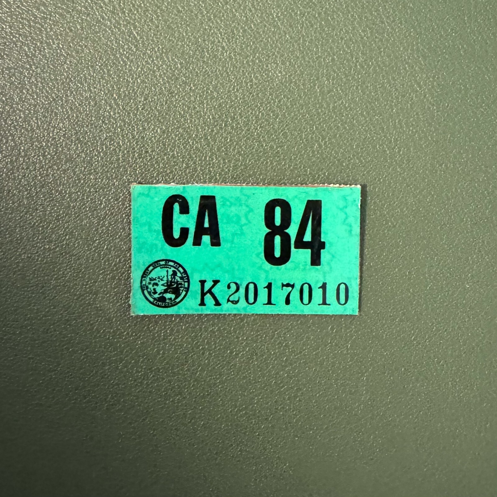 Authentic CALIFORNIA 1984 License Plate Sticker Tag Tab – New Thin Adhesive Back