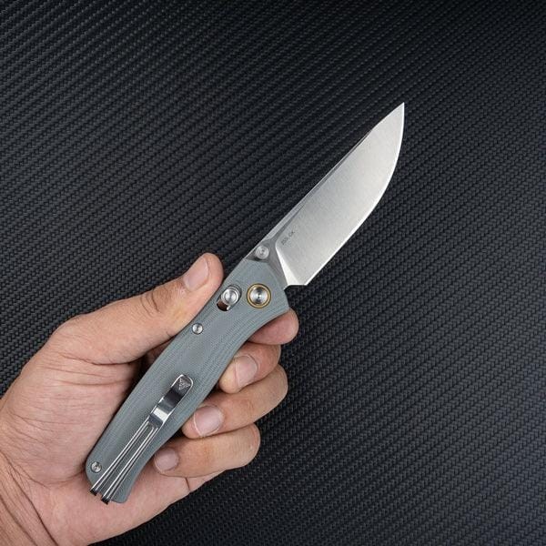 SRM Knives 255L-GK Folding Knife 3¼” Brushed 10Cr15CoMoV Steel Blade G10 Handle