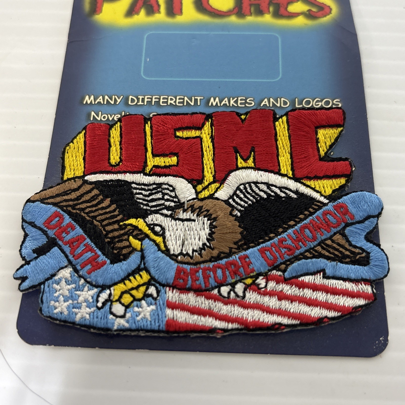 USMC Patch Eagle Flag Death Before Dishonor Sew On red white blue gold