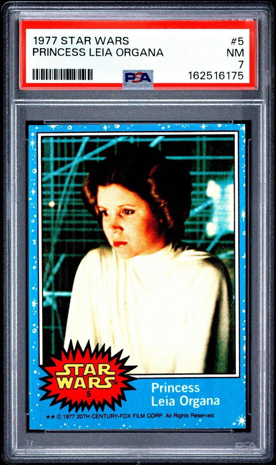 1977 Topps Star Wars Card #5 Princess Leia Organa Rookie PSA 7 NM