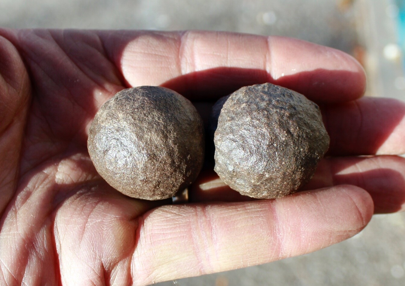 Moqui Marbles • Iron Concretions • One Pair, About 1.50″ diameter