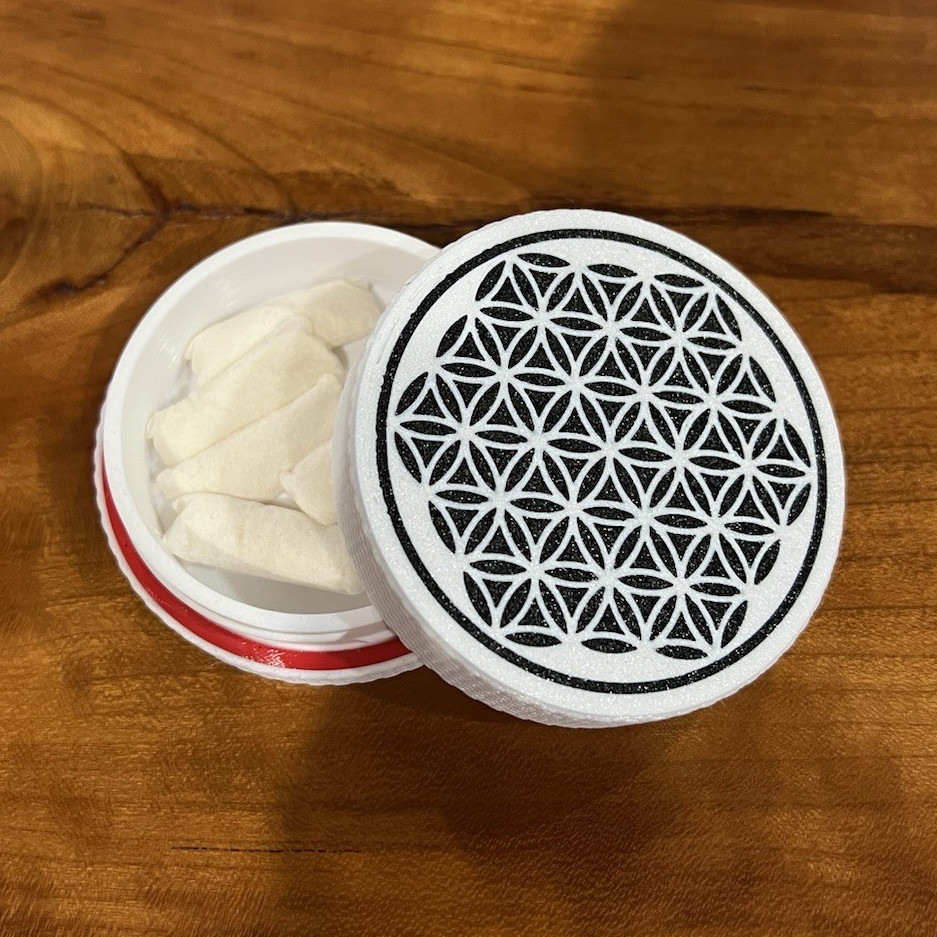 Pocket Tyn | ZYN/Snus | PETG | Airtight Seal | Holds 2 Cans | Flower of Life
