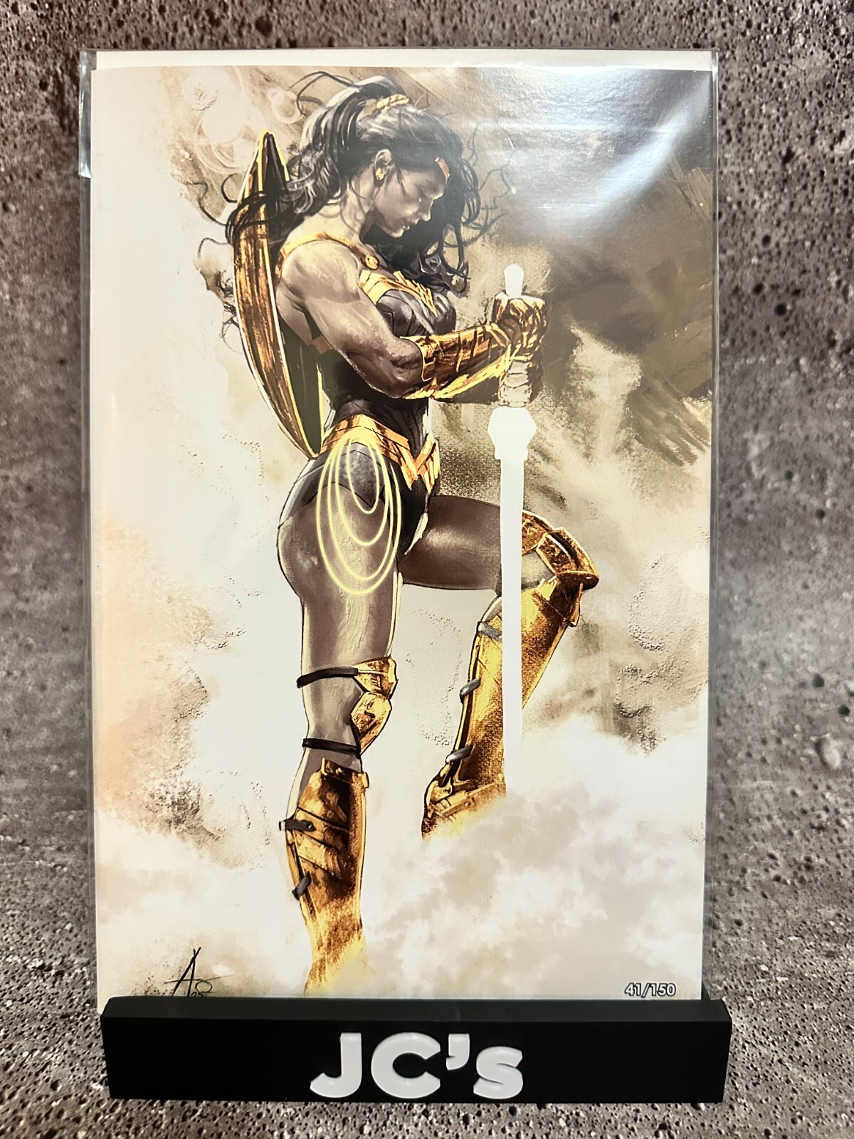 FEMALE FORCE GAL GADOT #1 CVR-B RUDY AO WONDER WOMAN EXCL GOLD VIR VAR LT 41/150