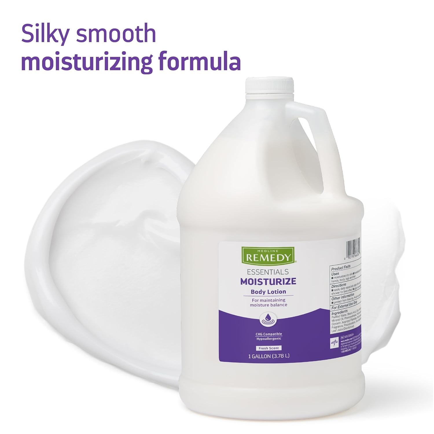 Medline Remedy Essentials Moisturizing Body Lotion (1 Gallon Bottle), 1 Count, F