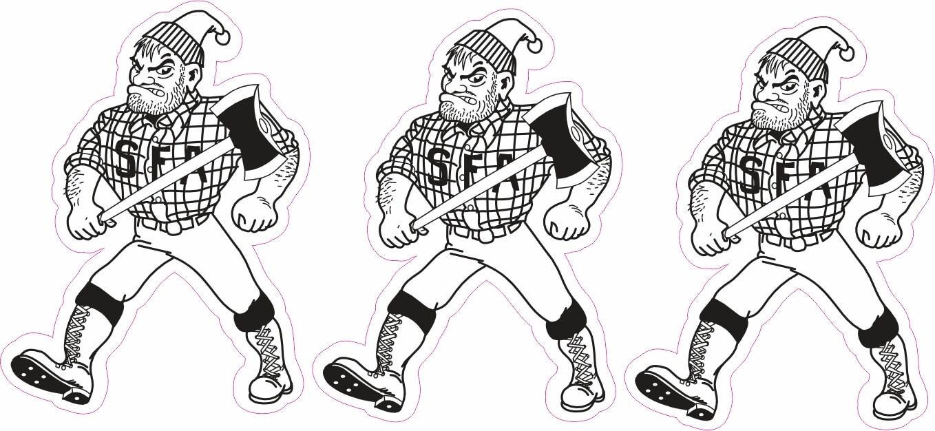 StickerTalk Officially Licensed SFA Lumberjack Stickers, 1.5 inches x 2 inches