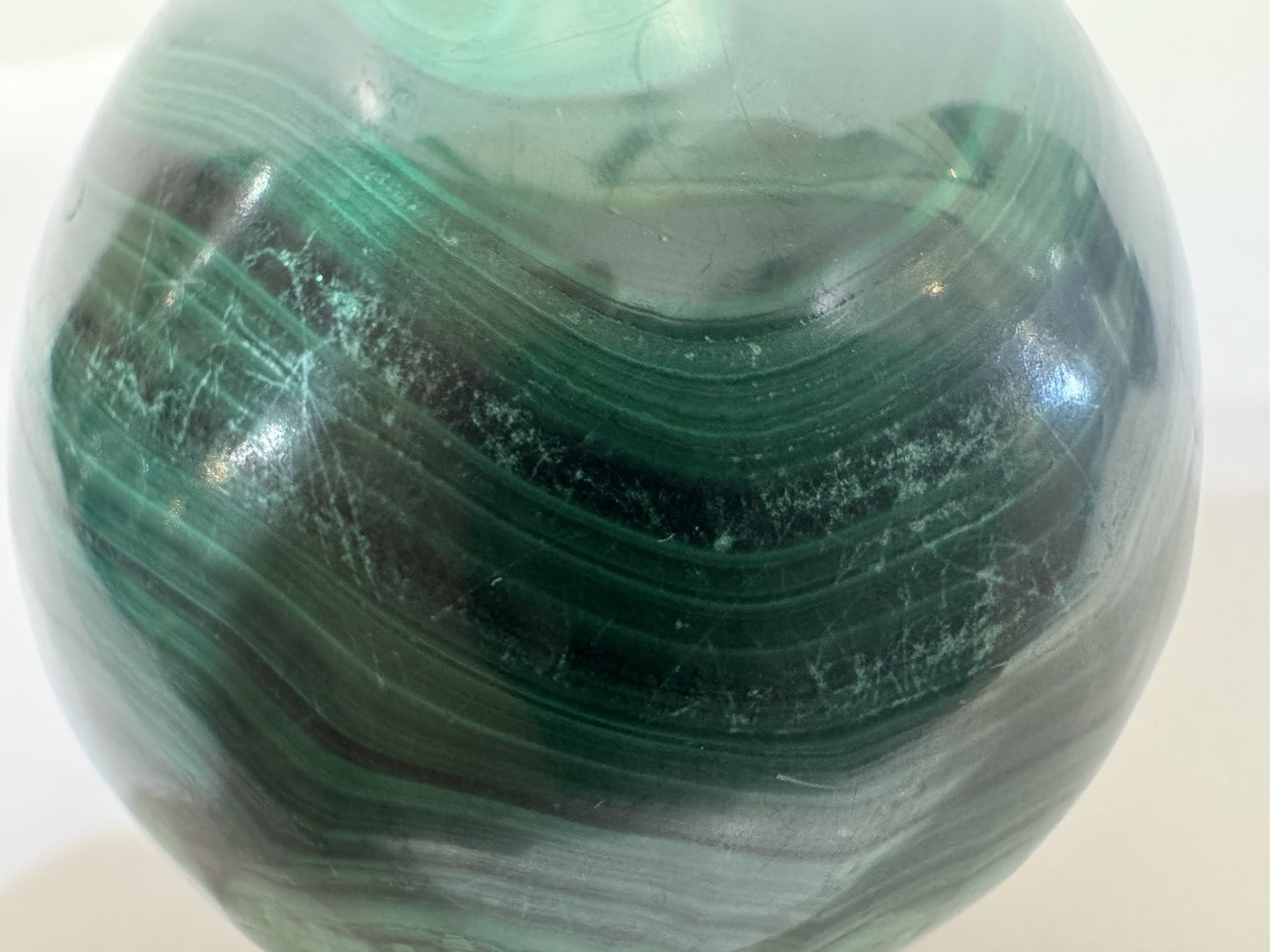 Gorgeous Large Polished Malachite Egg Vivid Banding 2 Lbs 11 Oz. 4.25” X 3”