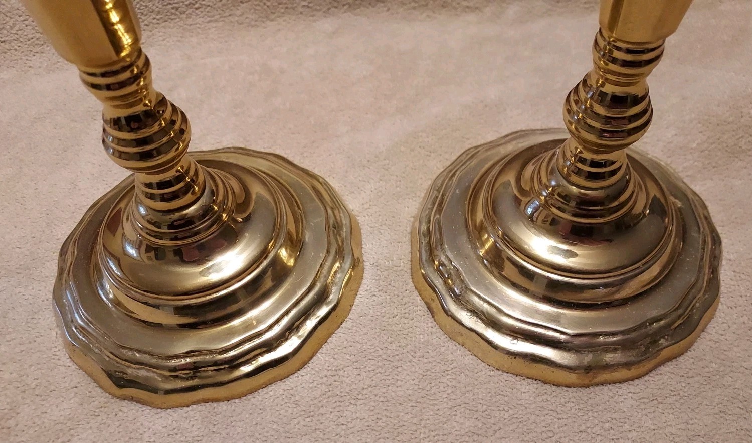 VTG Pair (2) Hampton Solid Brass Candlestick Holders 8-3/8″ Tall Style #10235