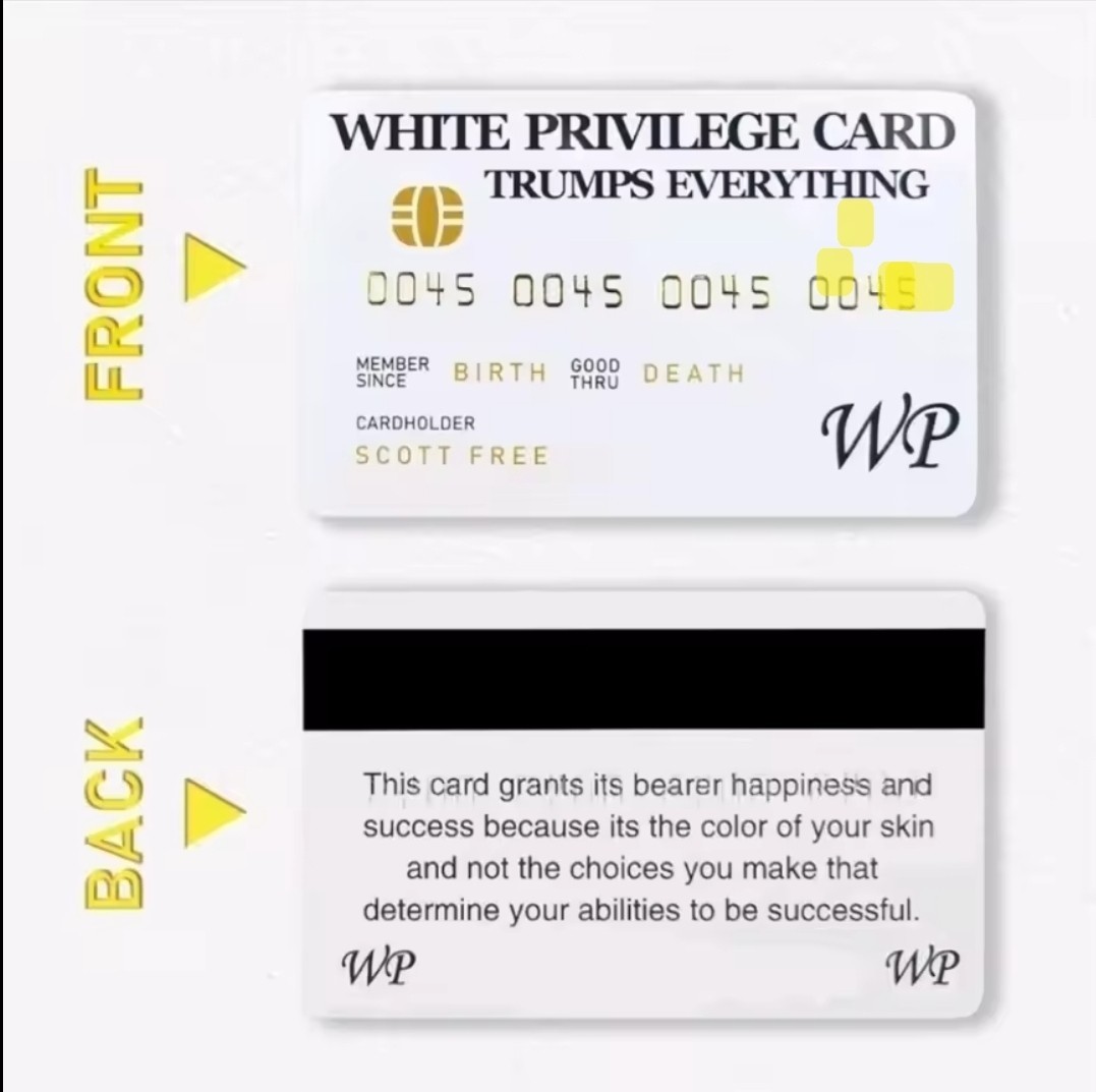 W. Privilege Card Novelty Plastic Credit Card Trump Novelty Joke Funny Embossed