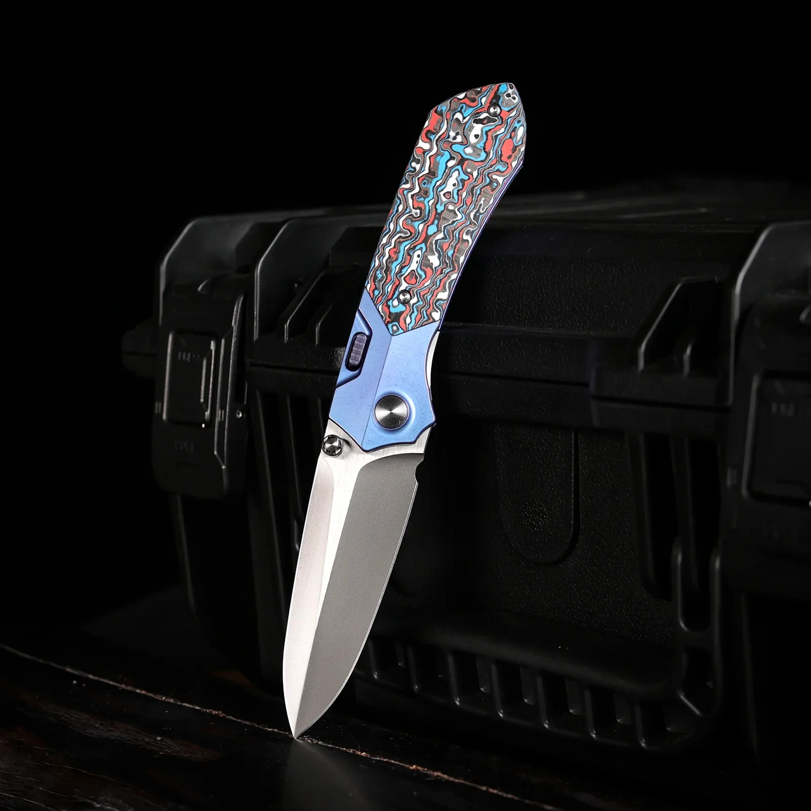 REMETTE Meteor Folding Knife 3.38″ Bohler M390 Steel Blade Titanium/CF Handle