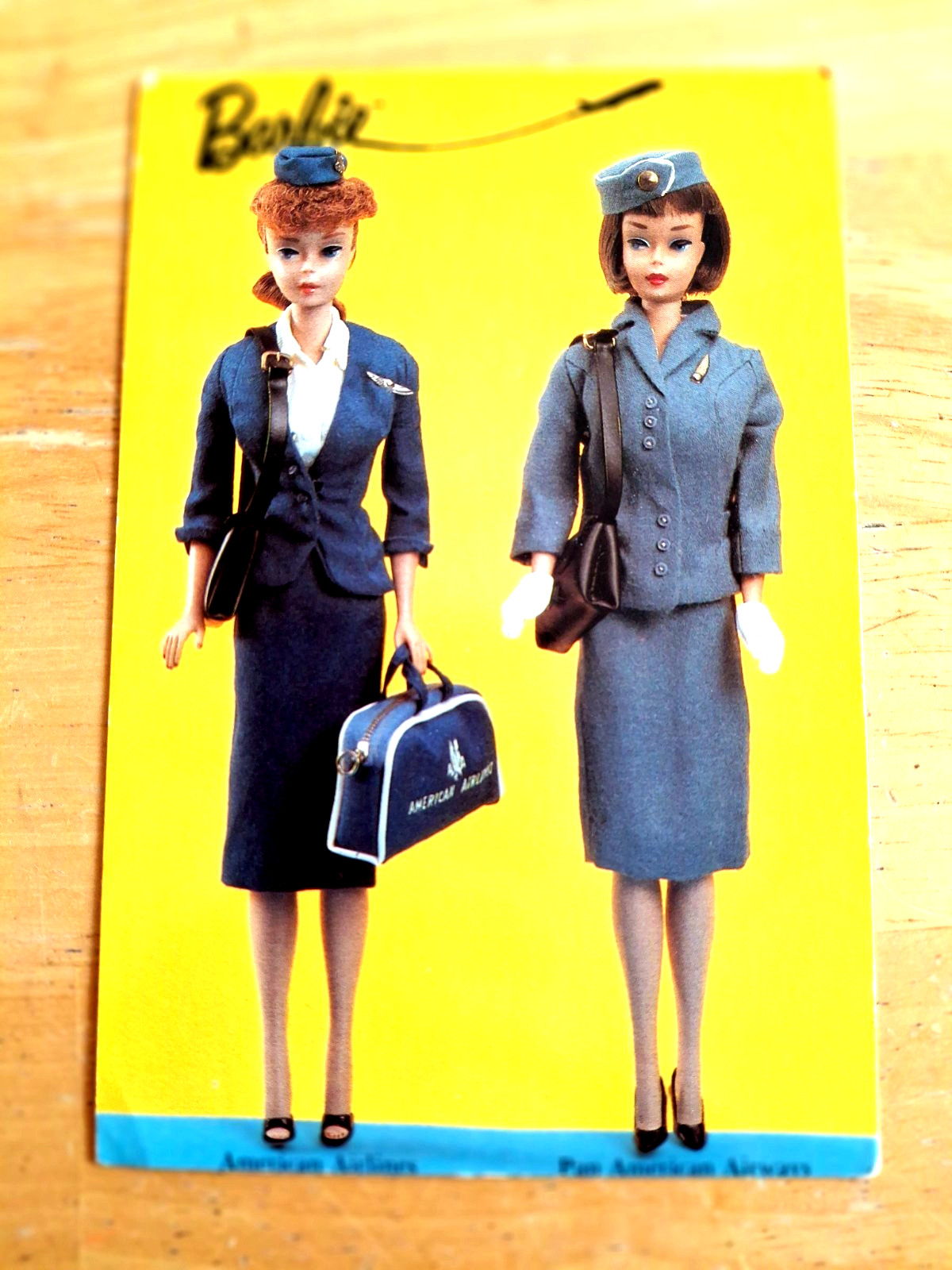 American Airlines BARBIE Doll Fashion Stewardess Postcard