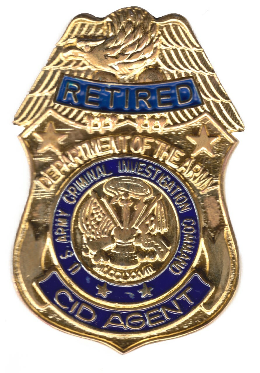 US Army COUNTERINTELLIGENCE (ACI) “RETIRED” full size Badge . With pins