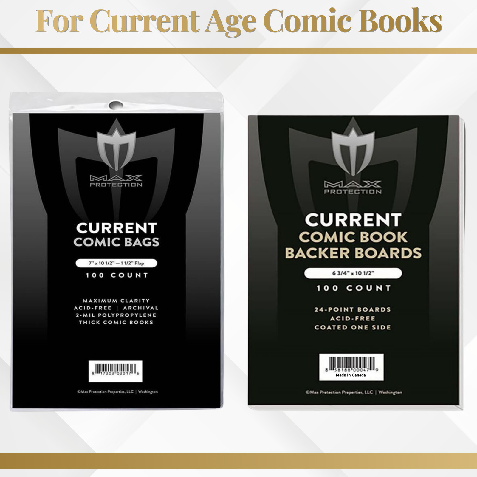 300 Thick Current Modern Comic Book Bags and Boards – 7″X10-1/2″ – Acid Free