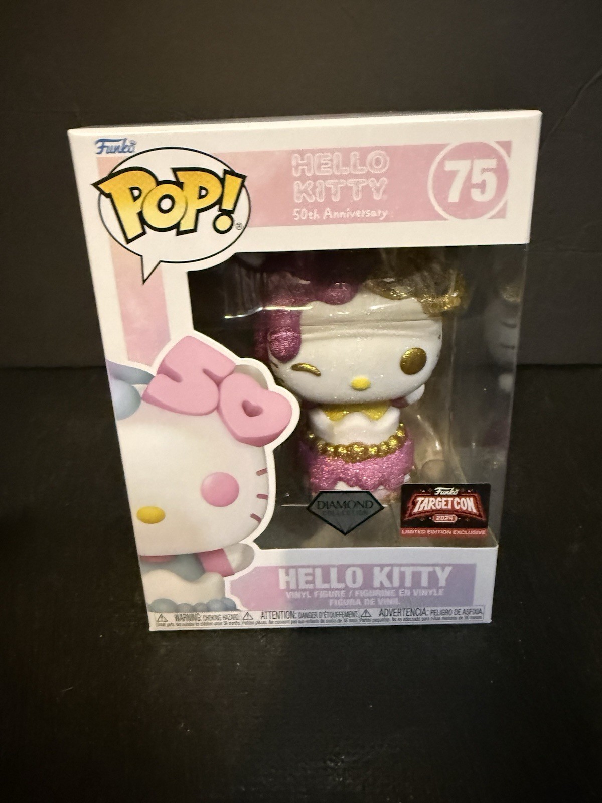 FUNKO POP ! HELLO KITTY 75 DIAMOND COLLECTION TARGETCON 2024 DB9
