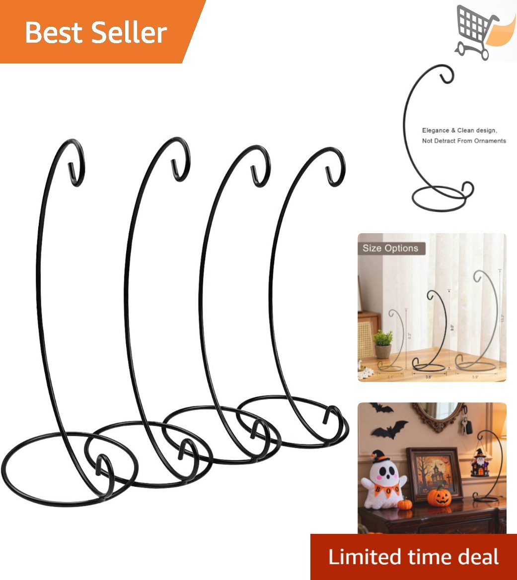 9in Metal Hanging Hook Set for Ornament Display Christmas Halloween Decor
