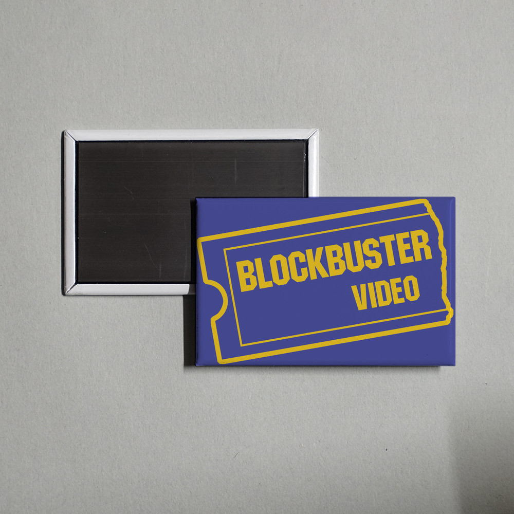 Blockbuster Video Sign Slanted Vintage Fridge Magnet