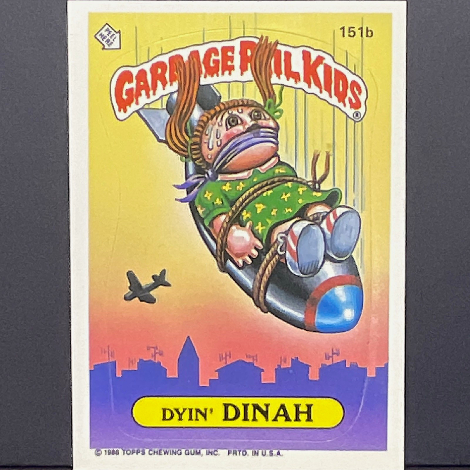 Topps Garbage Pail Kids Base Set 1986 #151b Dyin’ Dinah Sticker Trading Card