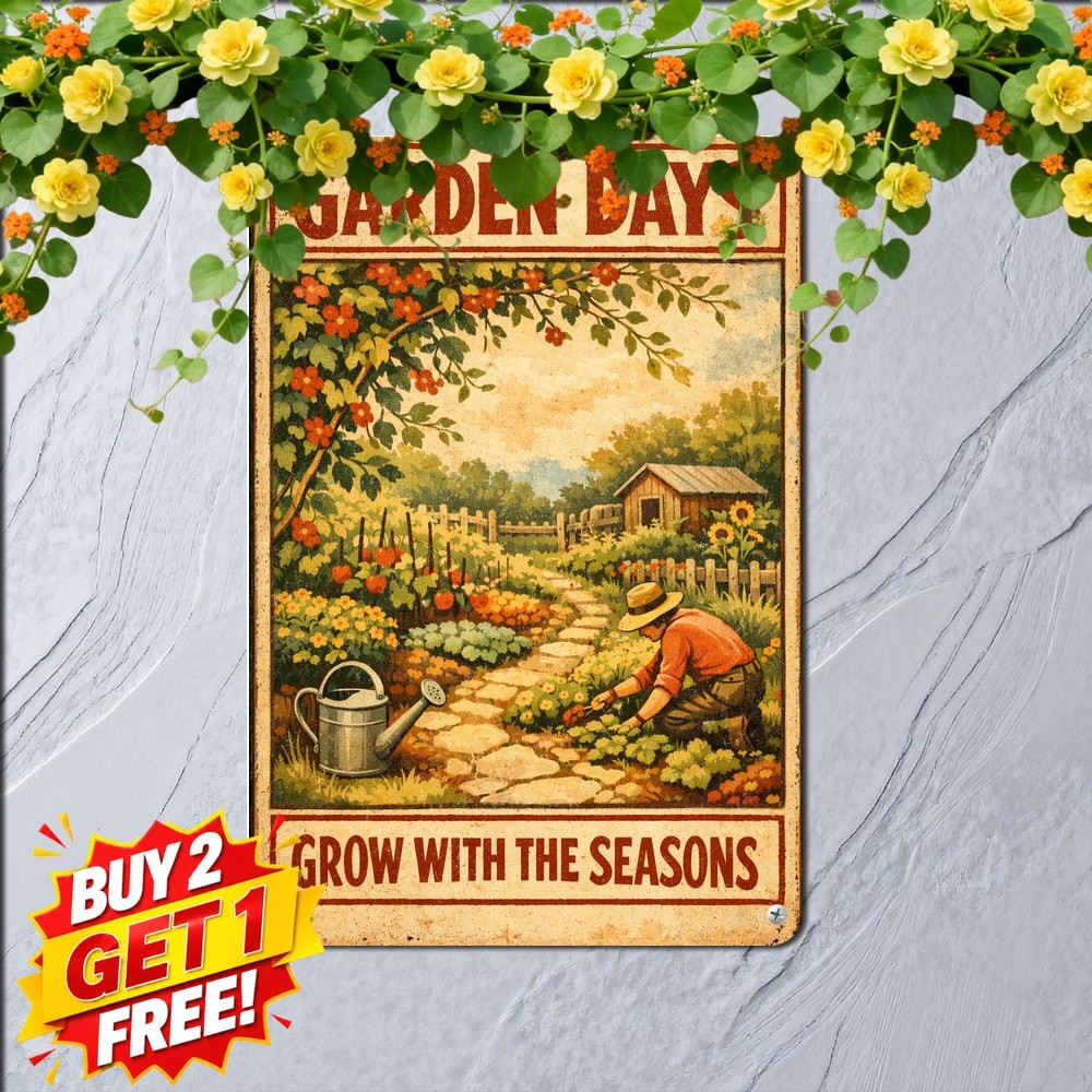You Dont Stop Gardening When You Get Old Flower Nursery Metal Sign 8×12
