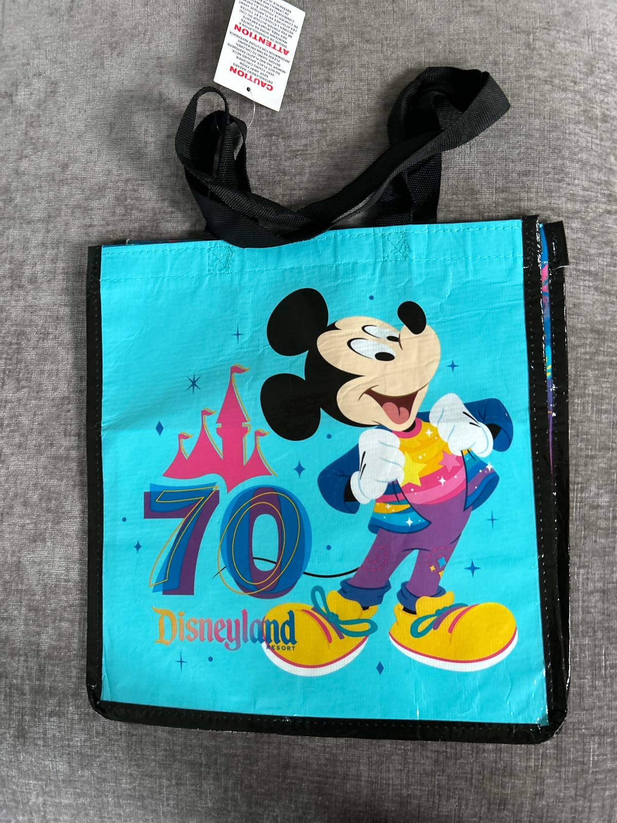 NWT DISNEY ~ DISNEYLAND 70th SPIRIT JERSEY & TOTE BAG ~ L ~ PINK ~ JEWELED