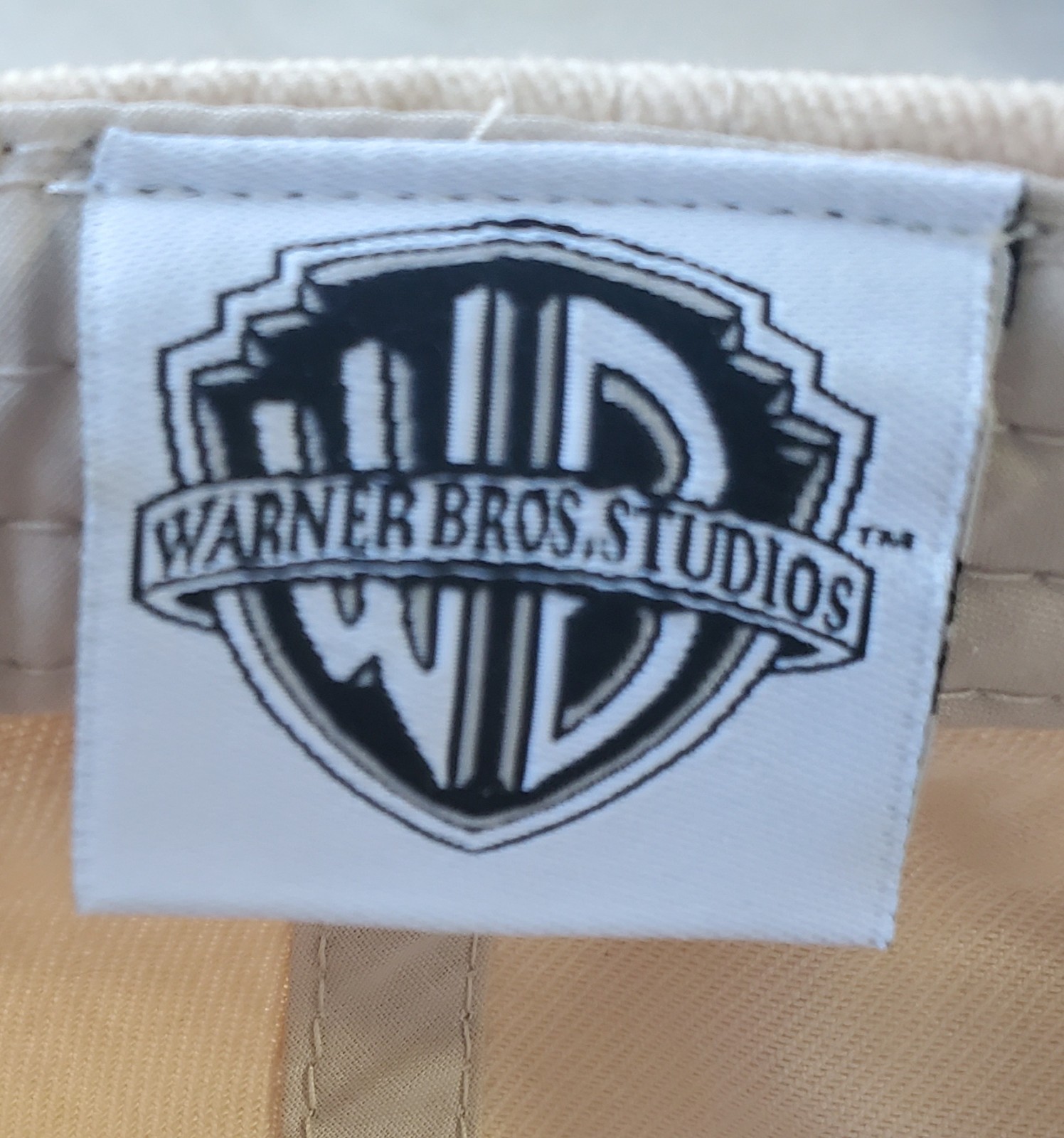 Warner Bros Studios Logo Hat Tan Gold Beige Adjustable Cap Embroidered Logo