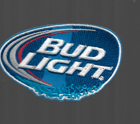 New 2 3/8 x 3 3/4 Inch Bud Light Iron on Patch Free Ship