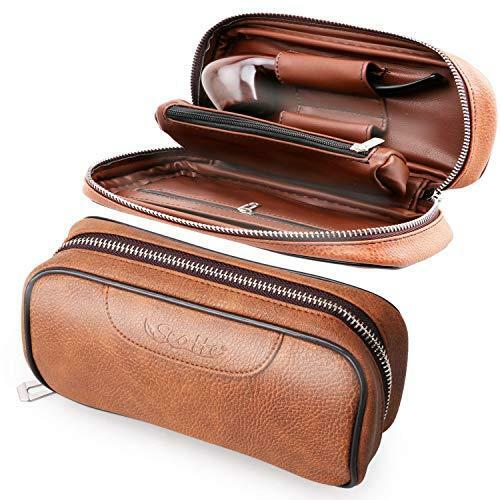 Scotte PU Leather Tobacco Smoking Wood Pipe Pouch case/Bag for 2 Tobacco Pipe