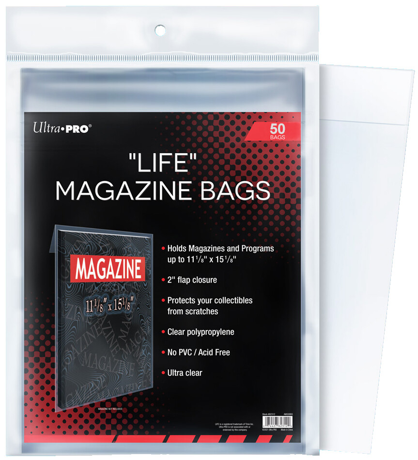 50 Ultra Pro Life Size Magazine Clear Storage Bags 11-1/8 x 15-1/8 Lobby Card