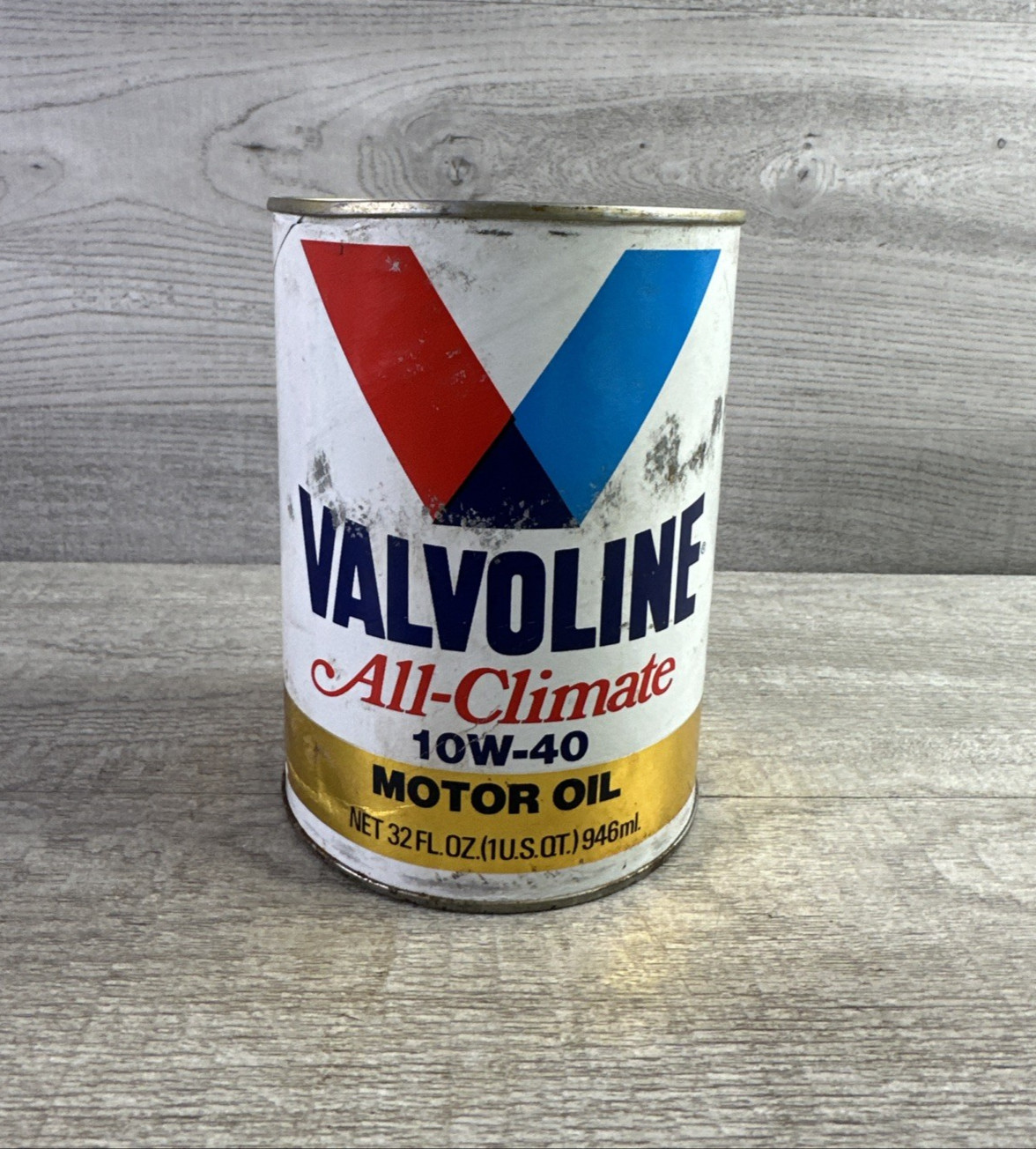 Vintage Valvoline All-Climate 10w-40 Motor Oil Empty Quart Cardboard Can