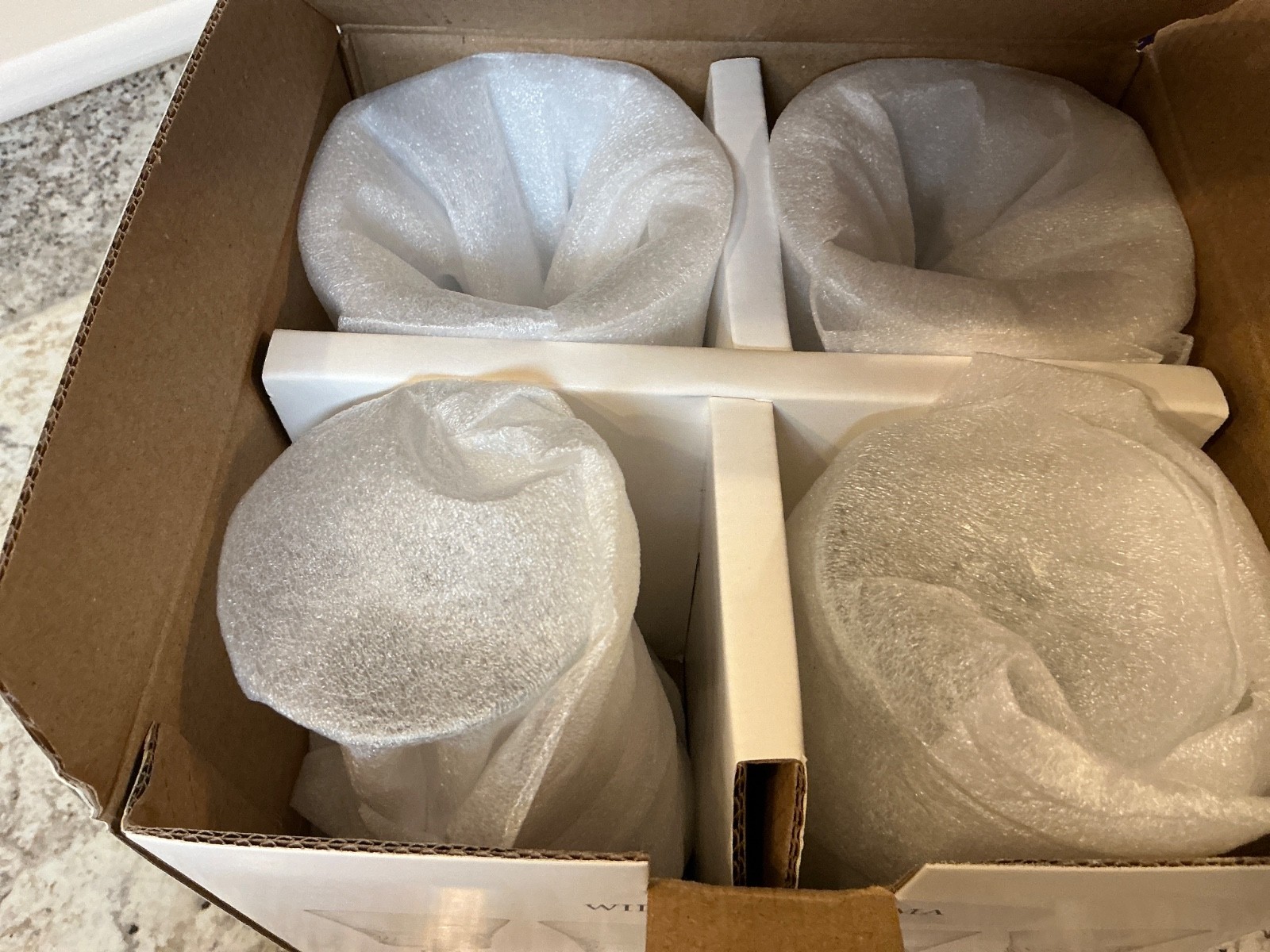 Set of 4 Williams Sonoma Palm Etched Water/Ice Tea Glass Goblet 5 3/4 in-NIB