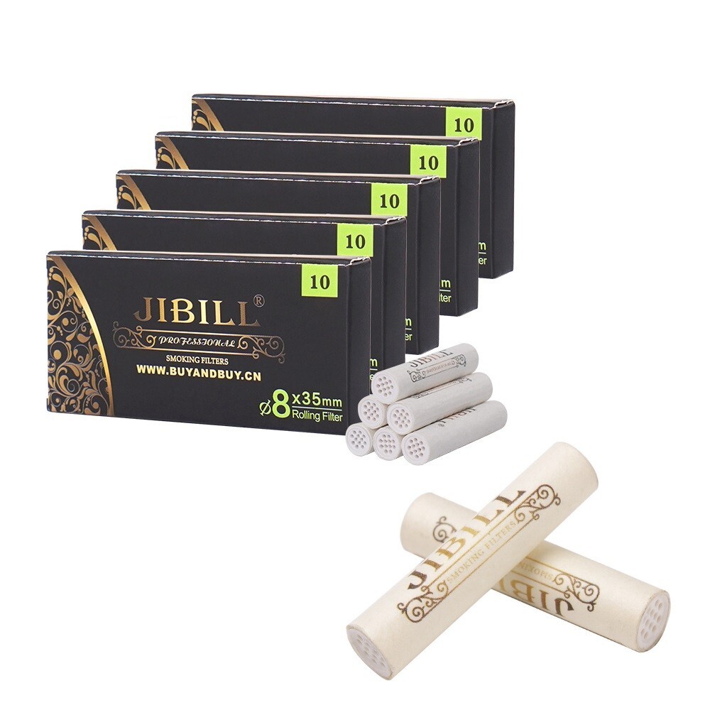 JIBILL 50 Pcs/lot 8mm Activated Carbon Filter for 9mm Tobacco Smoking Pipe
