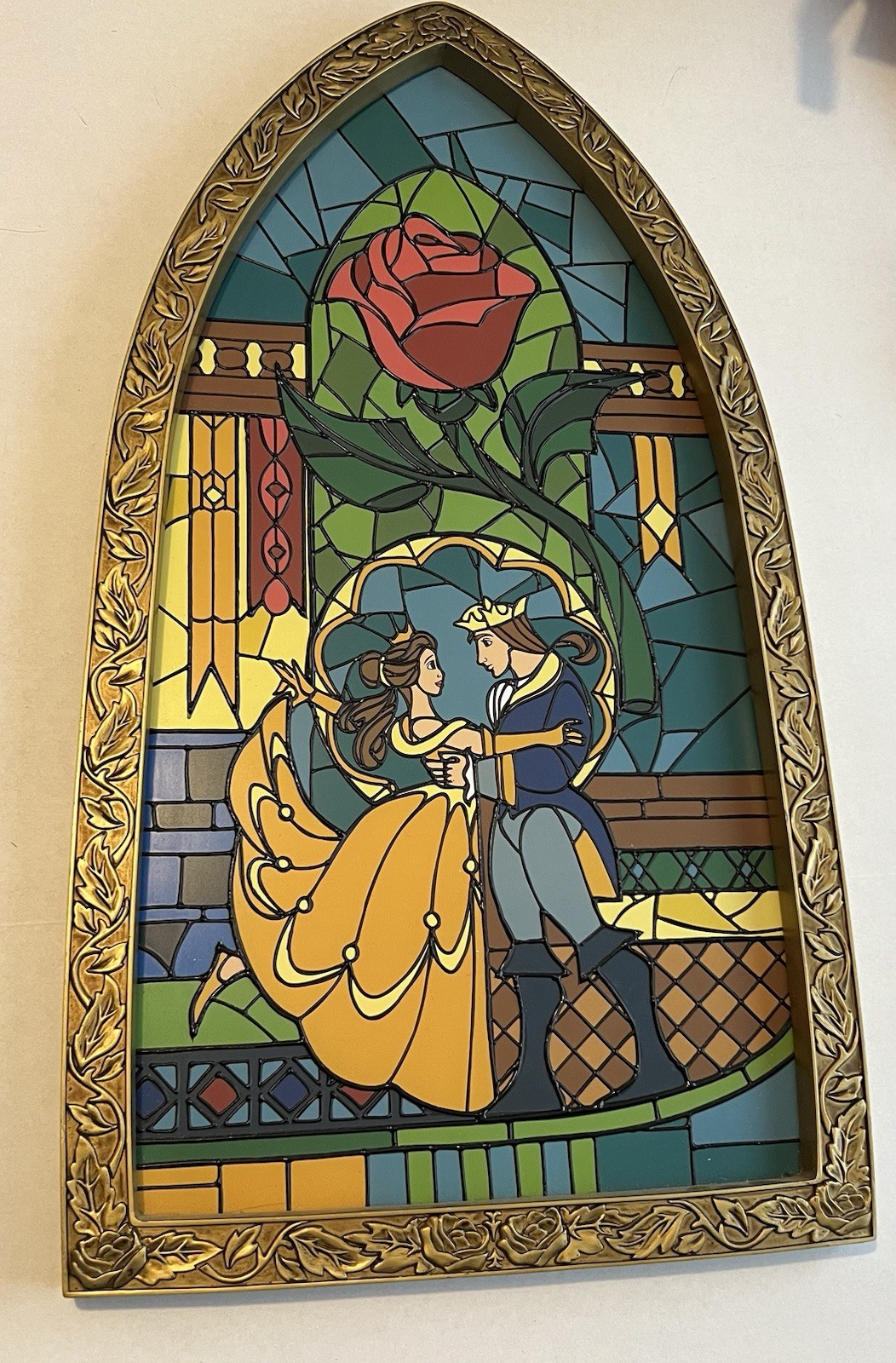 Disney Parks Exclusive Beauty & The Beast Stained Glass Window Fantasyland