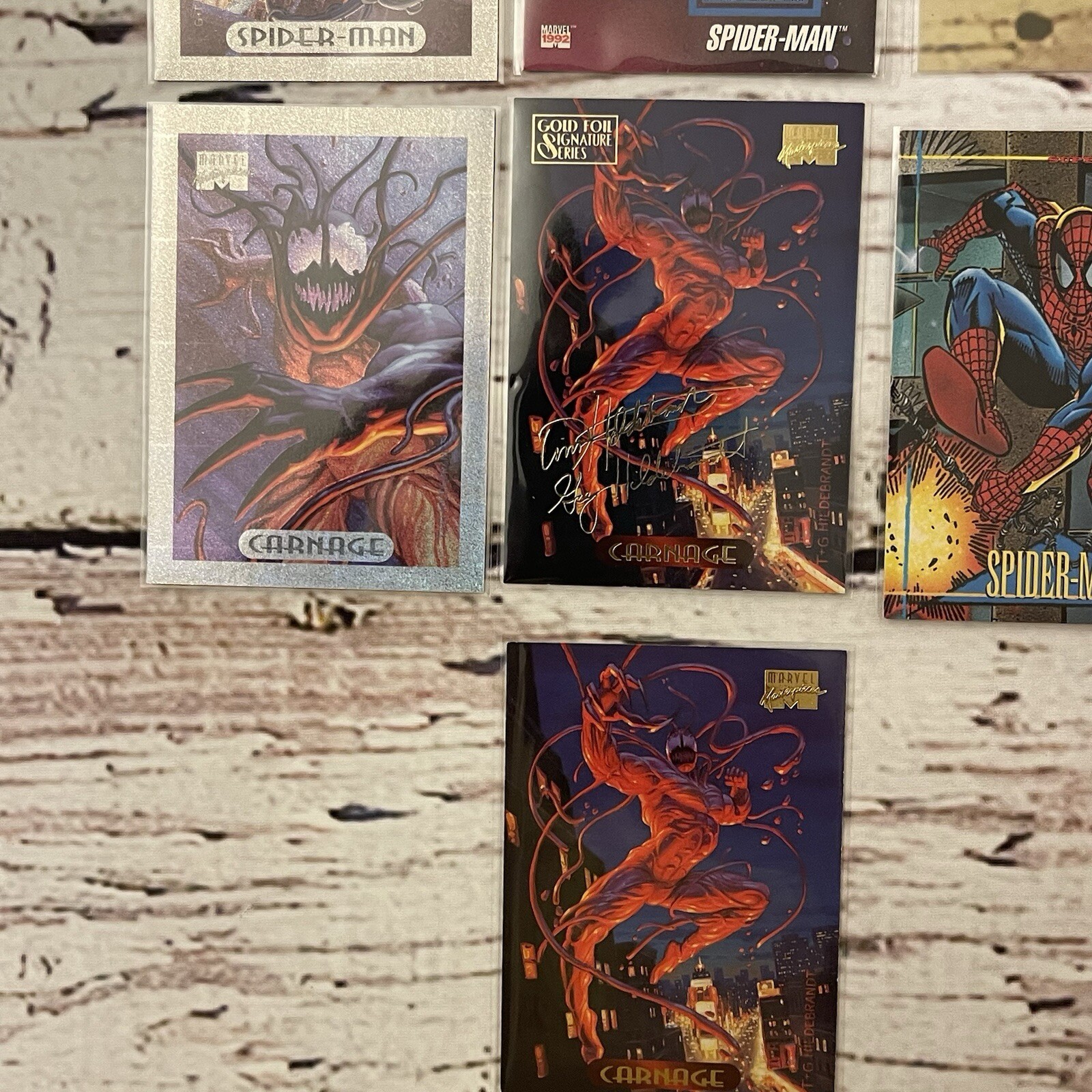 1990s Marvel Spider-Man Cards & Carnage Cards Lot of x9