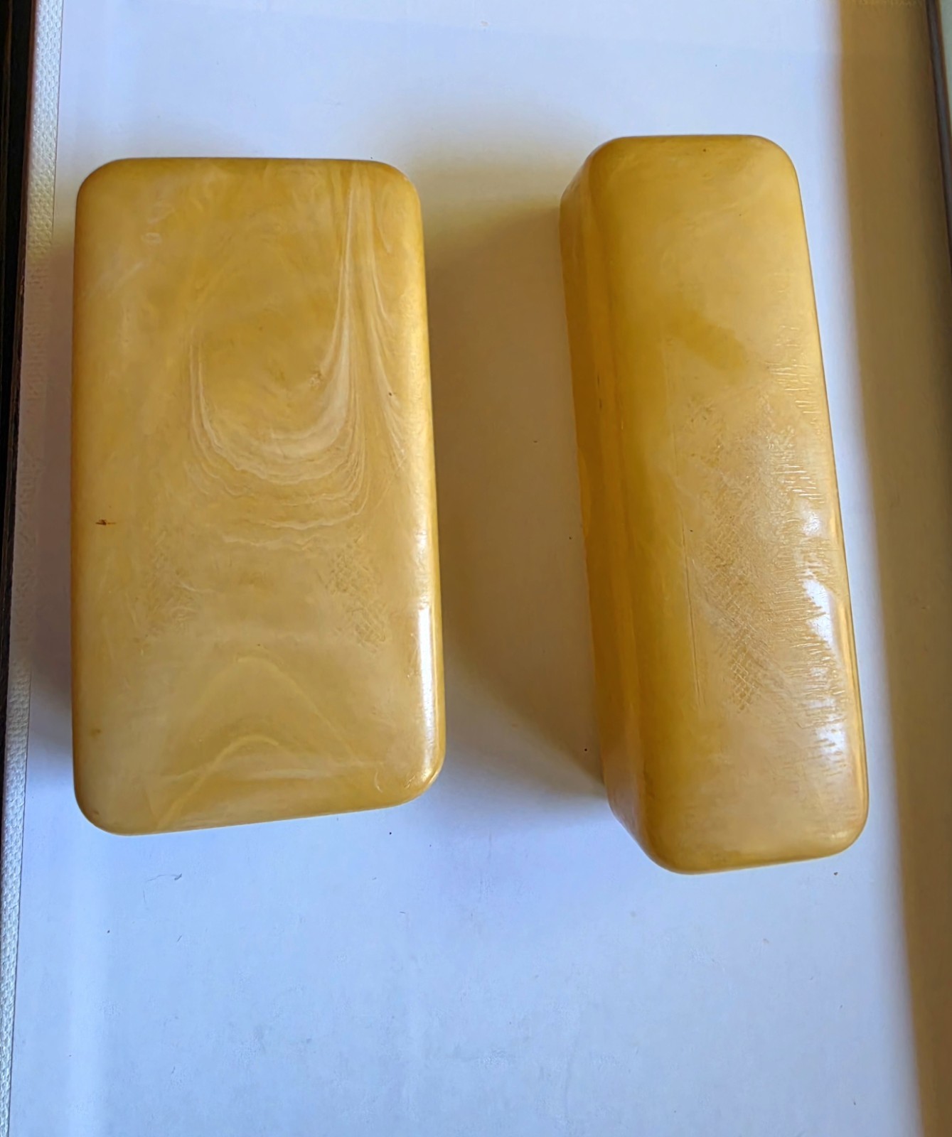 Vintage Bakelite Plastic Storage Trinket Boxes Avg. Condition Consistent with Ag