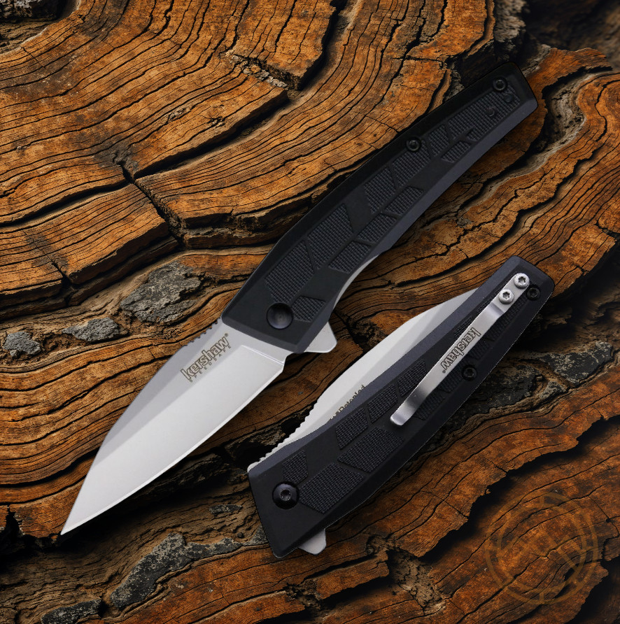 Kershaw Rhetoric Assisted Folding Knife 3″ 3Cr13 Steel Blade Black GFN Handle