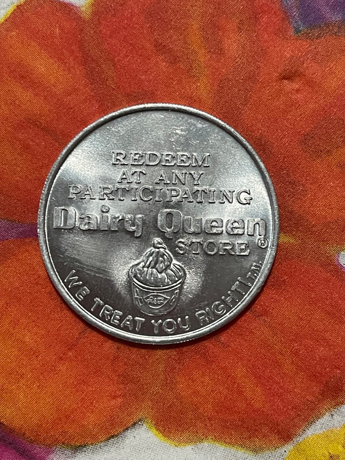 Vintage 1990’s Dairy Queen Aluminum Free Sundae Coupon Coin Token DQ