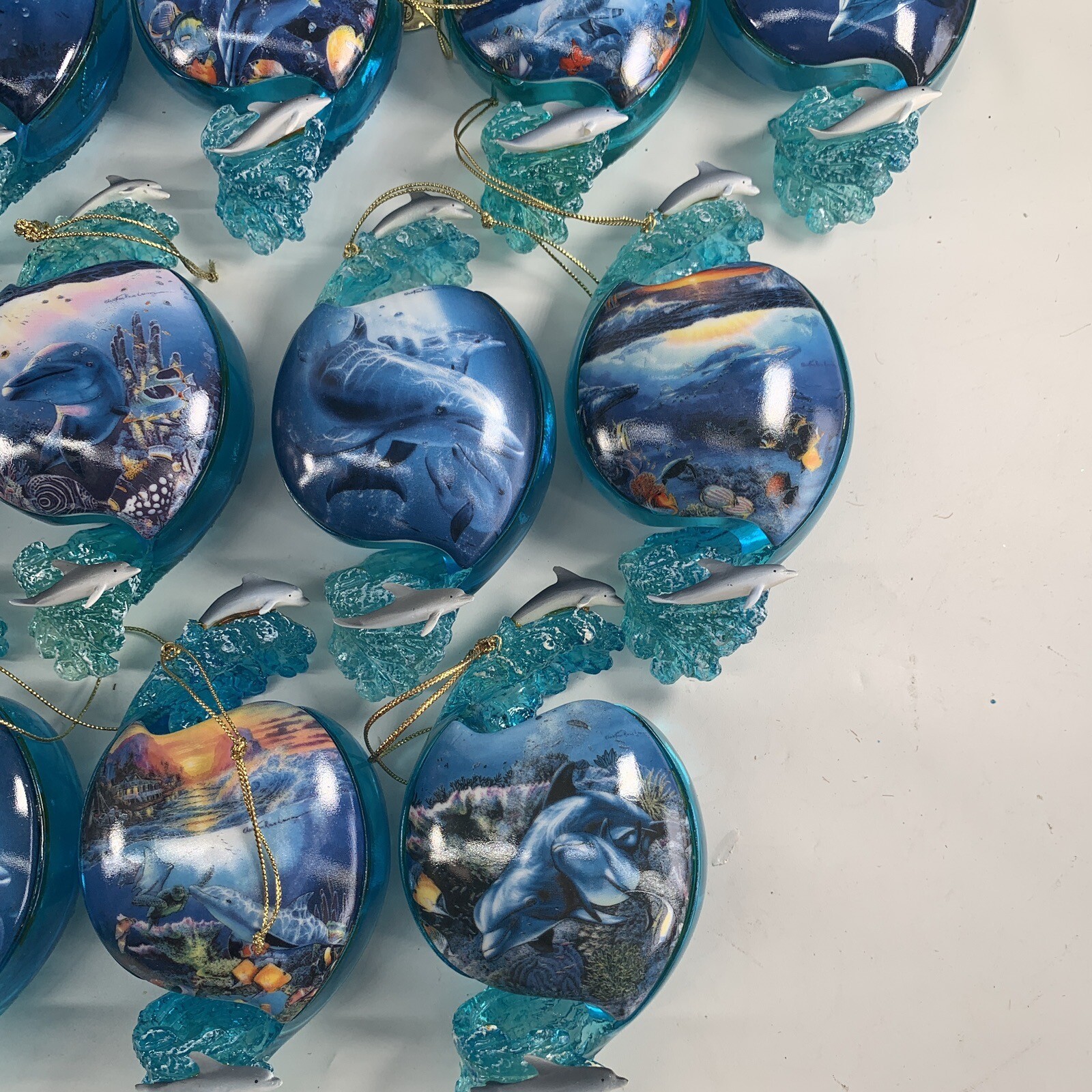 Bradford Exchange Above & Below Dolphin Ornament Lot of 44 Christian Lassen