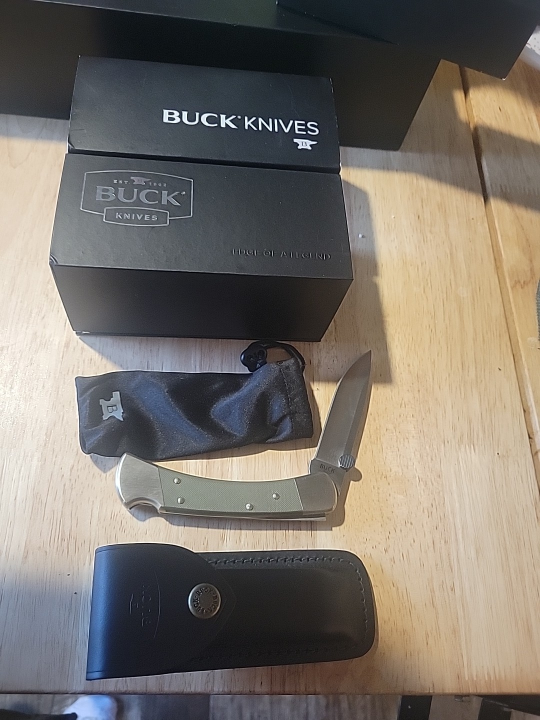Buck of the month 110 BOTM 6-2021, S30V Drop Point, O.D. Green G10, lmt 500, NIB