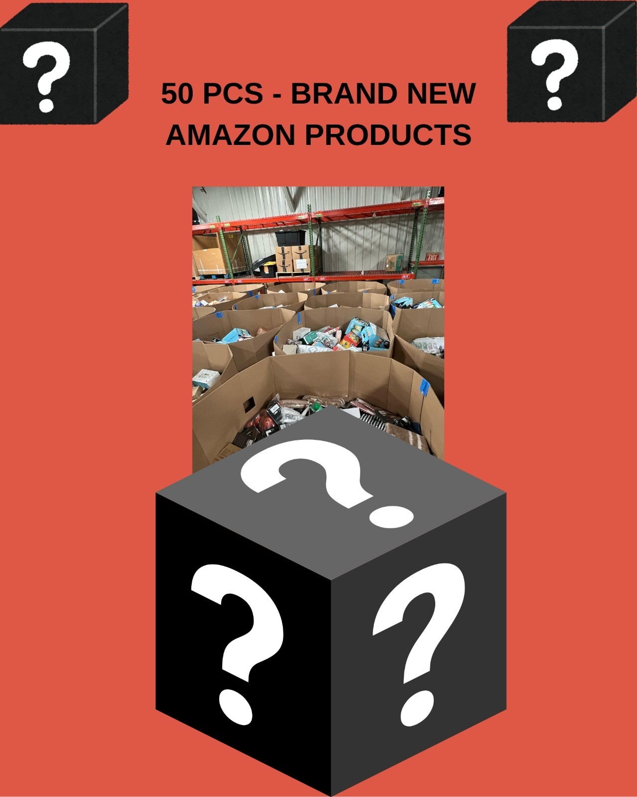 50 PCS – MYSTERY BOXES!!! LIQUIDATION BRAND NEW (( LARGE BOX )) Amazon Products!