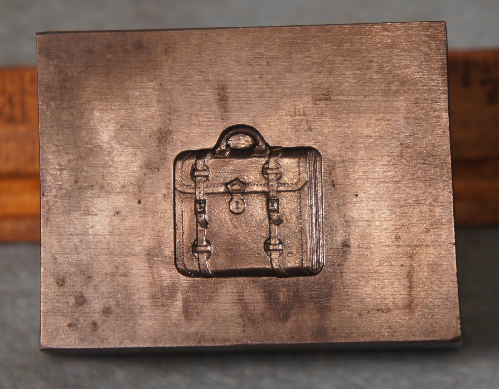 1958 E F MACDONALD Briefcase Pin STEEL STAMPING DIE Robbins RB394 Trading Stamps