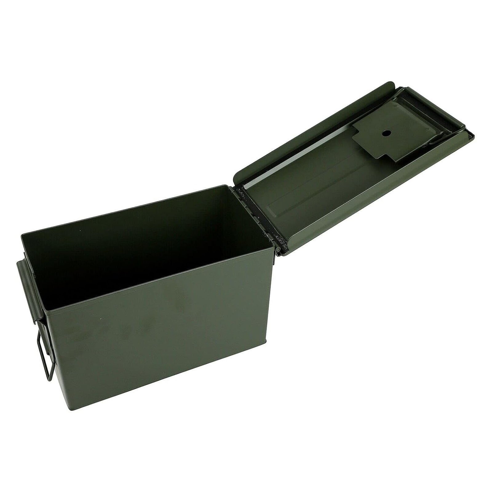 Green Metal Ammo Storage Boxes 4pcs (2)30 Cal Ammo Cans & (2)50 Cal Ammo Cans