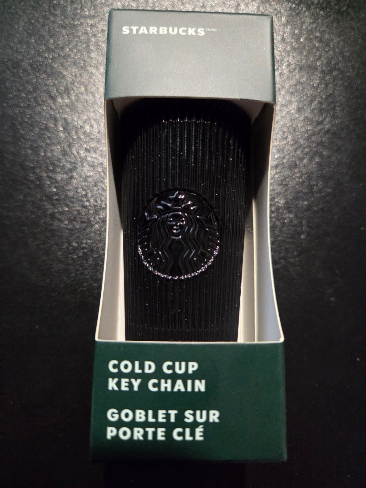 Starbucks Winter 2024 Black Pleated Cold Cup Keychain New