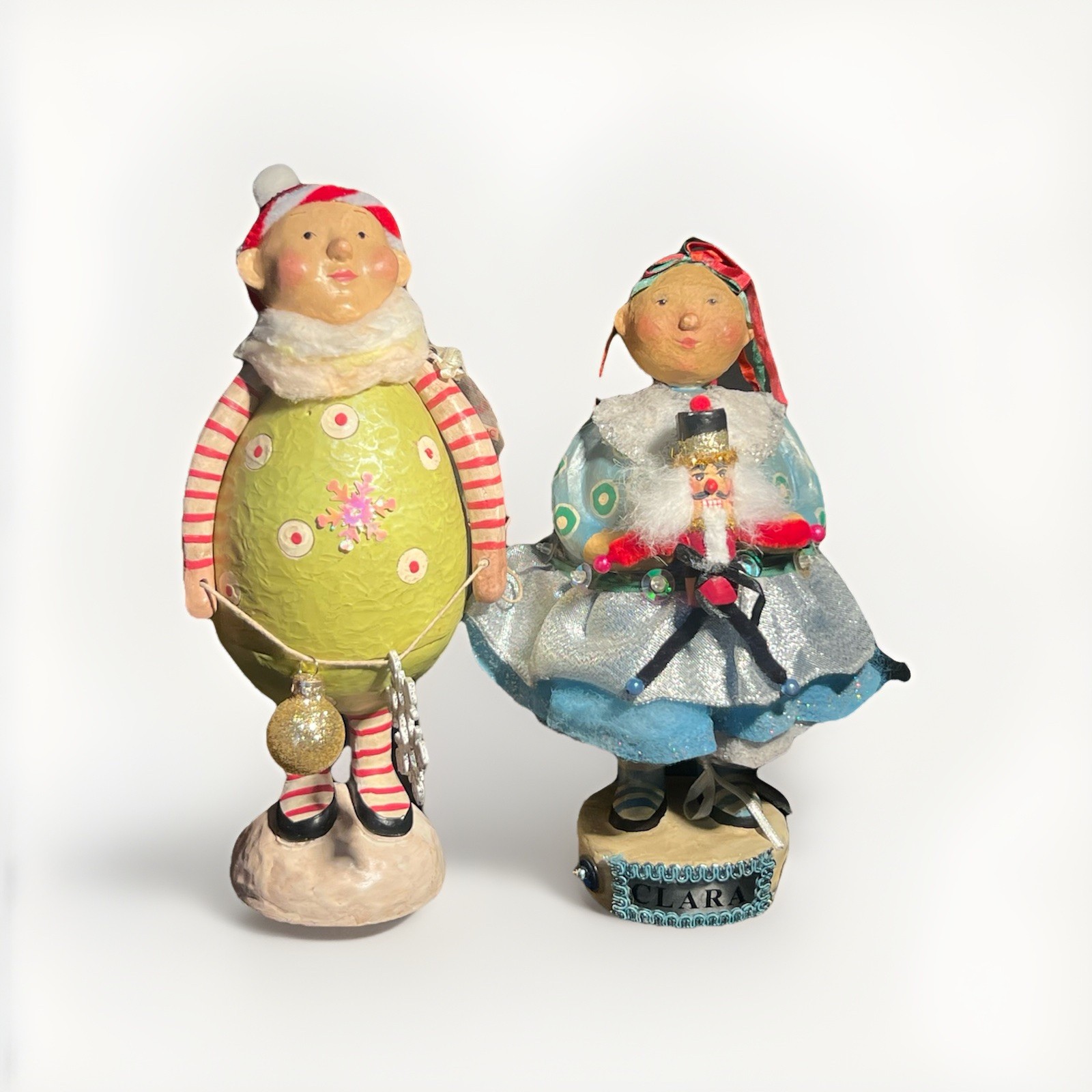 SET OF 2 CHRISTMAS ELVES: LIB CUMMINGS-MEAD FOR SILVESTRI CHRISTMAS ELF FIGURES