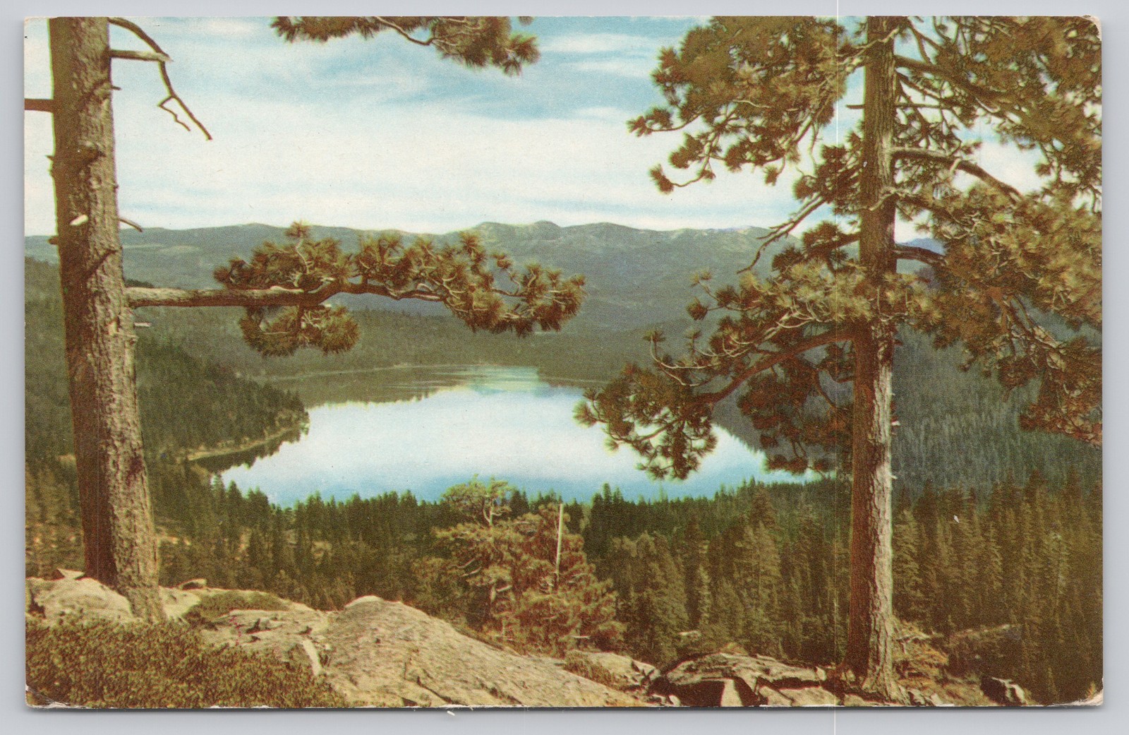 Vintage Union Oil Donner Lake California Photochrome Postcard 1939-Now
