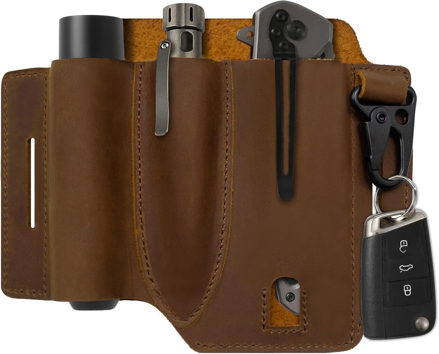Multitool Belt Sheath, EDC Leather Belt Organizer, Belt Holder with Multitool Po
